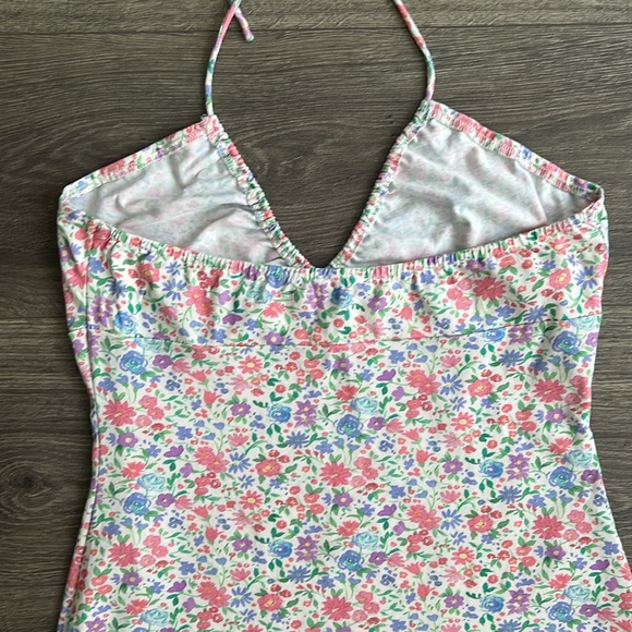 Princess Polly Halter Neck Mini Dress White Multicolor Floral Size US 6 Feminine - Picture 9 of 10